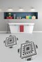 Printed Non-Slip Base Washable Round Bath Mat Set of 2 Toilet Seat Covers