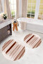 Printed Non-Slip Base Washable Round Bath Mat Set of 2 Toilet Seat Covers - 7