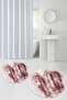 3D Printed Non-Slip Base Washable Round Bath Mat Set of 2 Toilet Seat Covers - 6