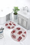 Printed Washable Cactus Pattern Round Bath Mat Set of 2 Toilet Seat Covers