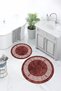 Printed Non-Slip Base Washable Framed Round Bathroom Mat Set of 2 Toilet Mats - 3