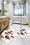 Printed Non-Slip Base Washable Fish Pattern Round Bath Mat Set of 2 Toilet Seat Covers - 4