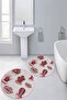 Printed Washable Cactus Pattern Round Bath Mat Set of 2 Toilet Seat Covers - 3