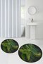 Digital Non-Slip Base Washable Floral Round Bathroom Mat Set of 2 Toilet Seat Covers - 4