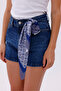 Gray Navy Blue Chain Patterned - Efes Model Scarf Estascarf - 7