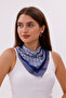 Gray Navy Blue Chain Patterned - Efes Model Scarf Estascarf - 5