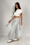 Women's Adjustable Waist Striped Pocket Trousers Water Green - 3