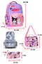 3-Piece Primary School Kuromi Melody Printed Pink, Girl's School Bag with Lunch and Pen Holder - 2