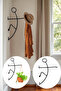 شماعة ملابس متعددة الأغراض من Stickman، شماعة ملابس على شكل زهرة، شماعة مزخرفة من الحديد المطاوع - 7