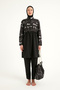 Black Full Covered Hijab Swimsuit – Judge Collar, Drawstring Detail, 4 Piece Set R2501 - 5