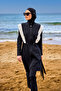 Black Full Covered Hijab Swimsuit – Stopper Detailed, M2526-1 - 3