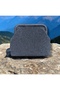 Women's Handmade Denim Color Glitter Thread Knitted Scholarship Bag