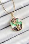 316L Stainless Steel Tree and Butterfly Figured Colorful Ground Pearl Necklace – Elegant and Meaningful Design