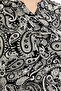 Black and White Shawl Patterned Short Sleeve Viscose Summer Mother Dress - 3