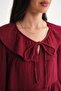 4714 Women's Flounced Collar Loose Muslin Blouse Claret Red - 6