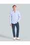 Regular Fit Bold Striped Cotton Linen Shirt - 3