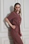 Women's Jacket Collar Elastic Waist Jumpsuit - 700-2622 - 2