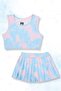 Tie Dye Patterned Shorts Skirted Crop Girl's Athlete Suit - 2
