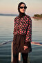 Women's Hijab Slice Watermelon Printed Full Covered 3 Piece Swimsuit Set - 5