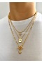Set of 3 Gold Heart Reverse Lock Enamel Necklaces - 2