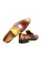 Sariya Chocolate Color Laceless Khaki Leather Men's Shoes - 2