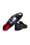 Black Color Laceless Genuine Leather Men's Shoes - 2