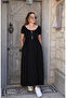 Women's Slit, Round Neck, Pocketed Summer Long Dress