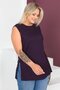 Large Size Thick Strap Lycra Slit Sports and Daily Combed Cotton Tank Top Blouse - 7