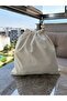 Cream XL Boy Linen Cloth Pouch - Drawstring Bag Organizer - Makeup Bag - 30X30 -Cloth Bag - 2