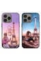 حافظتان لهاتف Apple iPhone 15 Pro Max، غطاءان واقيان، فتاة لطيفة وبرج إيفل