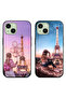 حافظتان واقيتان لهاتف Apple iPhone 15 Plus بتصميم فتاة لطيفة وبرج إيفل