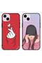 حافظتان واقيتان لهاتف Apple iPhone 14 Plus بغطاء Snap Love Cap Girl