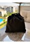 Black XL Boy Linen Tote Bag - Drawstring Bag Organizer - Makeup Bag - 30X30 -Cloth Bag - 4