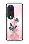 غطاء حماية لهاتف Vivo S19 Pro 5G بتصميم فراشات على برج إيفل