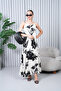 Full Length Suspender Pleated Viscose Dress - 3