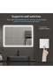 مرآة مستطيلة LED مقاس 80×60 سم مع تحكم باللمس، إضاءة جانبية، للحمام والمكياج - 5