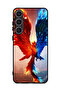 غطاء حماية لهاتف Samsung Galaxy S25 بخلفية نسر النار والماء