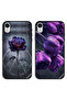 حافظتان واقيتان لهاتف Apple iPhone XR - زهور داكنة