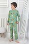 Boy's 100% Cotton Safari Print Long Sleeve Pajama Set - 3
