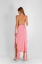 Degaje Collar Midi Length Ruffled Pink Dress - 3