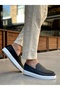 Laceless Men's Casual Shoes Black (White Sole) - 3