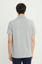 Men's White Cotton Comfort Fit Relaxed Fit Polo Neck Jacquard T-Shirt - 5