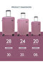 Para John Lightweight Travel Luggage Trolley Set 3 Pcs ABS -Pink - 5
