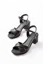K-11 Black Daily Cross Heeled Women's Sandals - 3