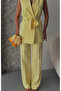 Women's Belted Vest Trousers Set Yellow - 4