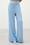 Jacquard Satin Trousers - Blue - 4