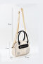 Cream/Grey/Black Shk225 Faux Leather, Two Compartments with Zipper, Column Strap Bowling Hand and Shoulder Bag - 2