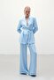 Jacquard Satin Trousers - Blue