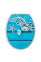 Printed MDF lid, hinges, starfish, blue with white
