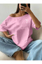 Women's Off Shoulder Boat Neck Mini Ribbon Printed T-Shirt - 3